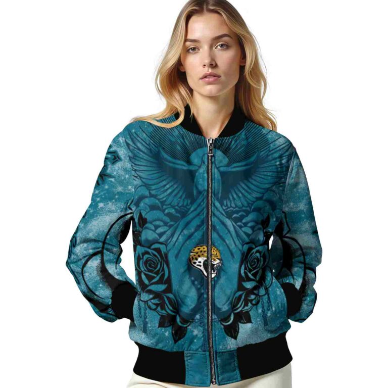 personalized jacksonville jaguars praying hands teal jacket latest model