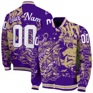 personalized james madison dukes fishing art purple jacket fashion forward