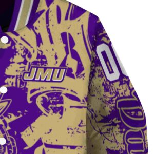 personalized james madison dukes fishing art purple jacket premium grade
