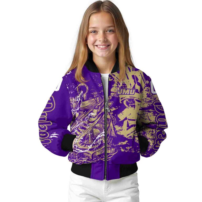 personalized james madison dukes fishing art purple jacket top rated