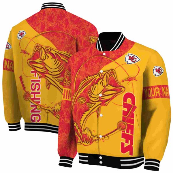 personalized kansas city chiefs fishing rod gold jacket fashion forward