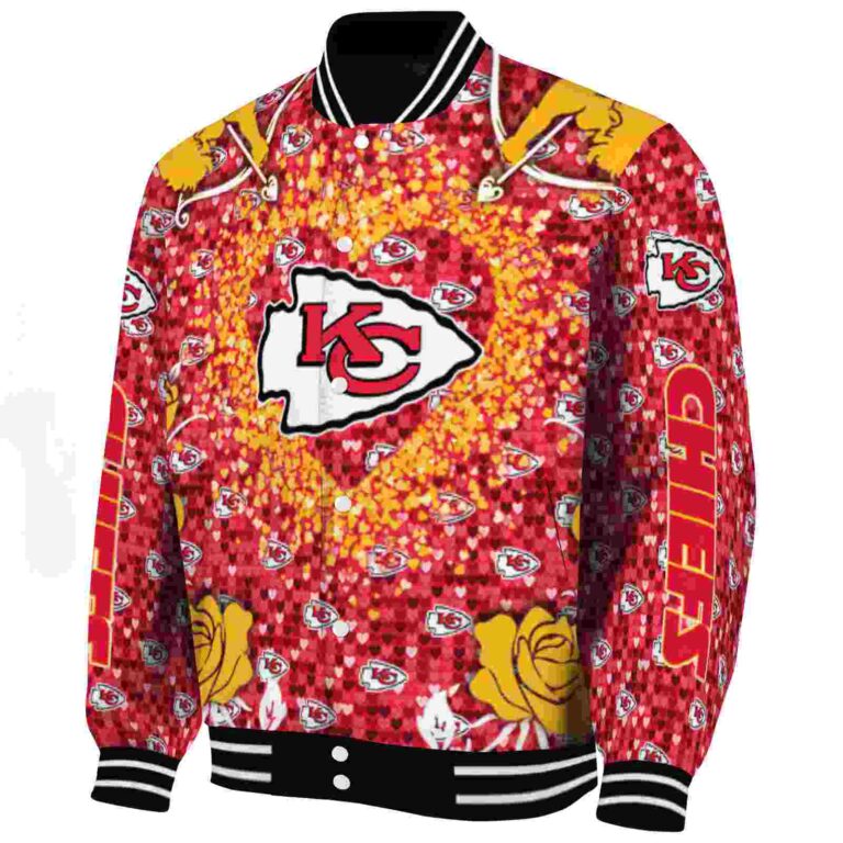 personalized kansas city chiefs heart explosion red jacket best selling