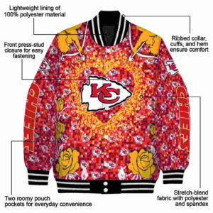 personalized kansas city chiefs heart explosion red jacket new arrival