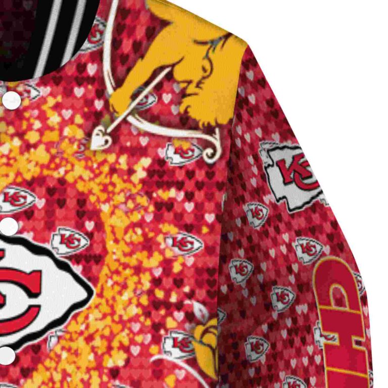 personalized kansas city chiefs heart explosion red jacket premium grade