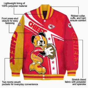 personalized kansas city chiefs mickey football red white jacket new arrival