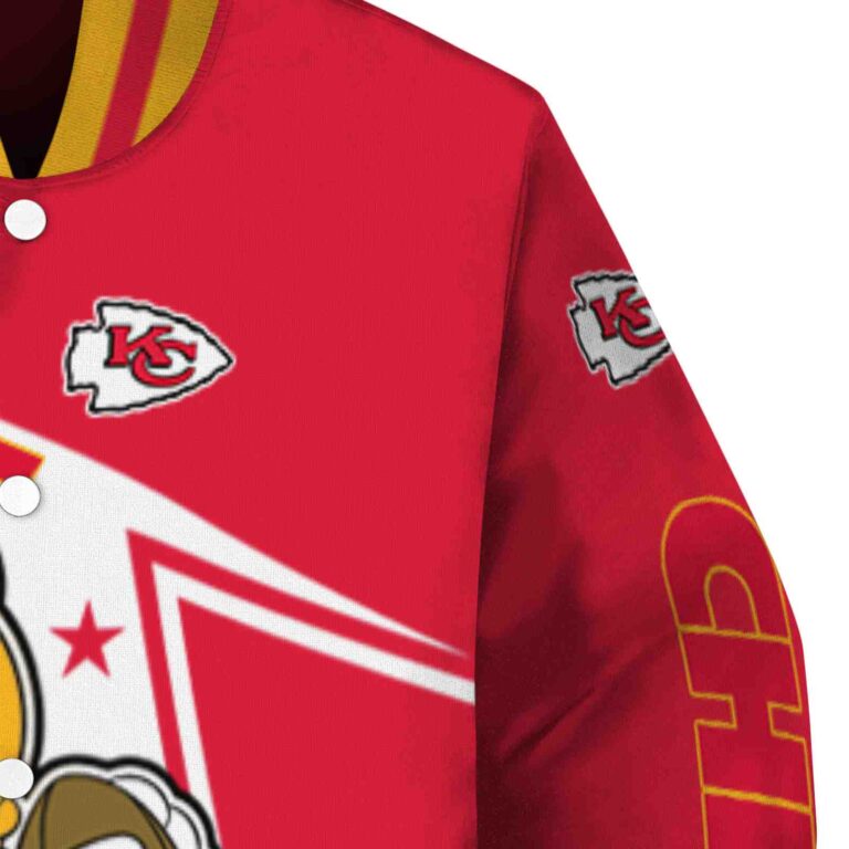 personalized kansas city chiefs mickey football red white jacket premium grade