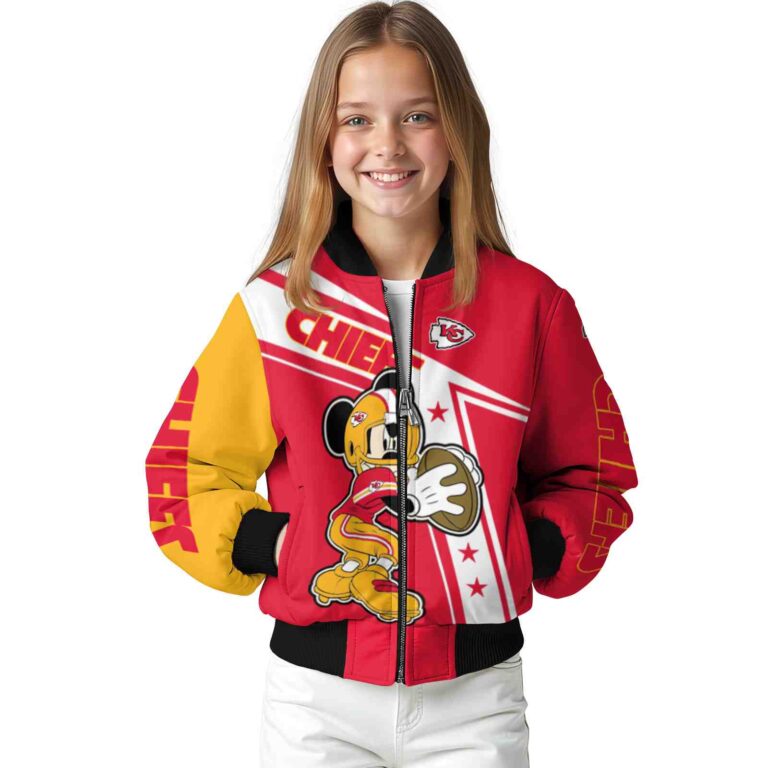 personalized kansas city chiefs mickey football red white jacket top rated