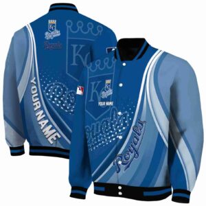 personalized kansas city royals wave patterns royal blue jacket fashion forward