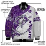personalized kansas state wildcats fishing rod grey jacket best selling