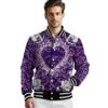 personalized kansas state wildcats heart explosion purple jacket high quality