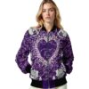 personalized kansas state wildcats heart explosion purple jacket latest model