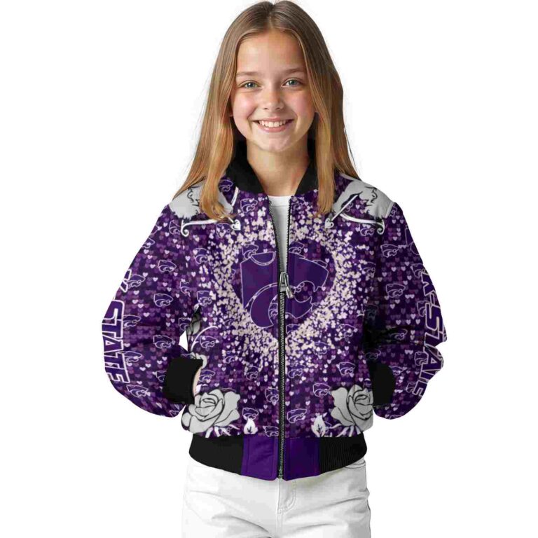 personalized kansas state wildcats heart explosion purple jacket top rated