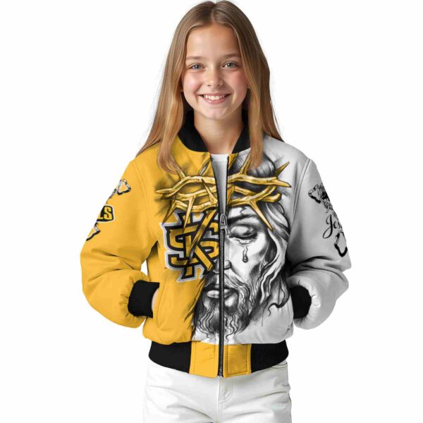personalized kennesaw state owls jesus tears gold white jacket top rated