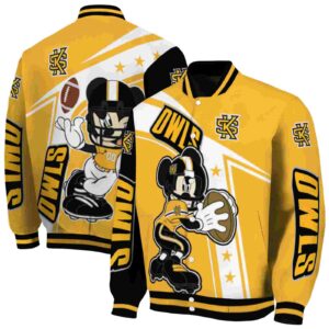 personalized kennesaw state owls mickey football gold white jacket fashion forward