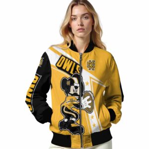 personalized kennesaw state owls mickey football gold white jacket latest model