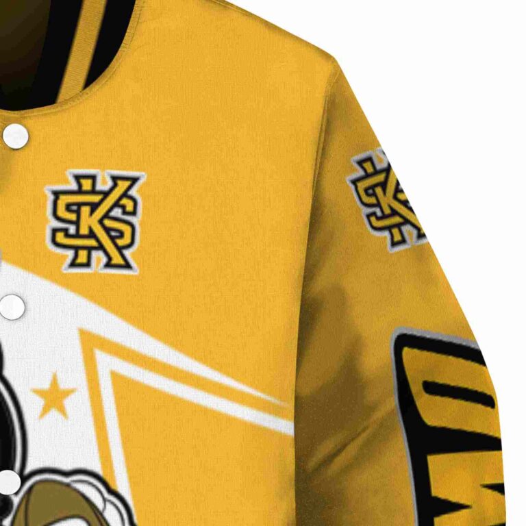 personalized kennesaw state owls mickey football gold white jacket premium grade