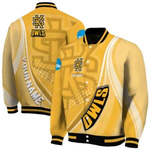 personalized kennesaw state owls wave patterns gold jacket fashion forward