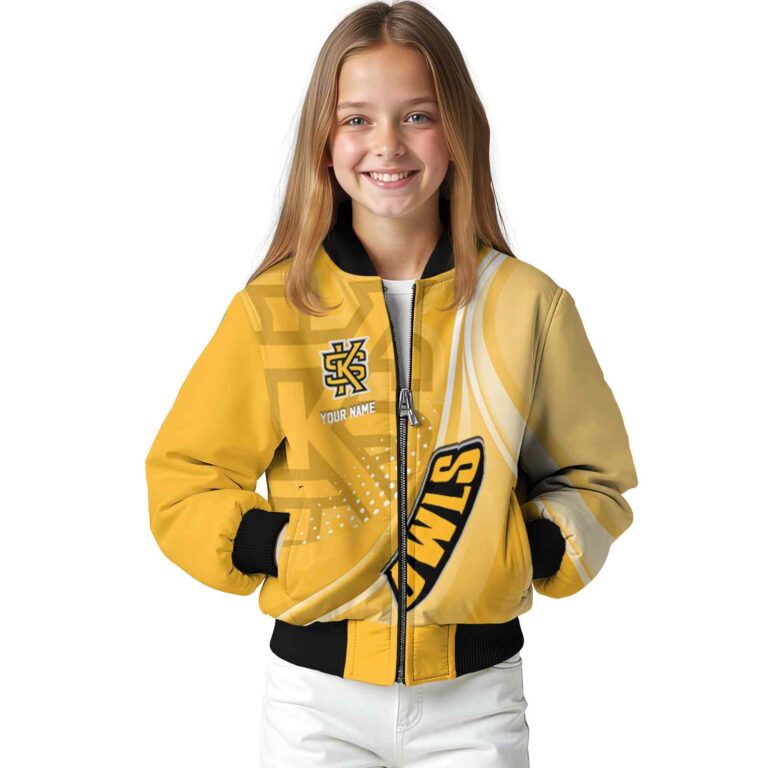 personalized kennesaw state owls wave patterns gold jacket top rated