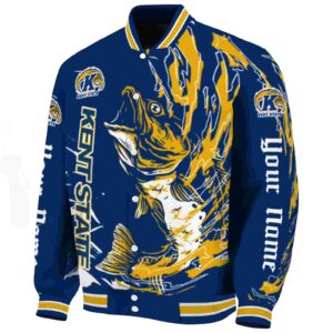 personalized kent state golden flashes fishing passion navy blue white jacket best selling