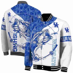 personalized kentucky wildcats fishing rod white jacket fashion forward