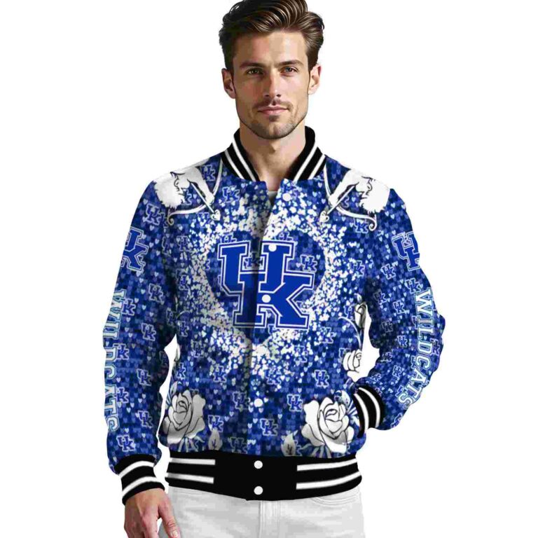 personalized kentucky wildcats heart explosion blue jacket high quality