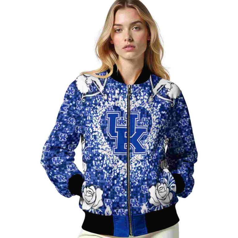 personalized kentucky wildcats heart explosion blue jacket latest model