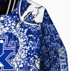 personalized kentucky wildcats heart explosion blue jacket premium grade