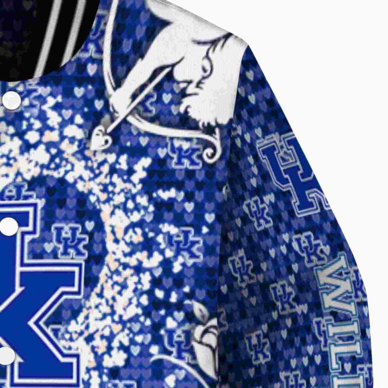 personalized kentucky wildcats heart explosion blue jacket premium grade