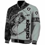 personalized las vegas raiders fishing rod silver jacket best selling