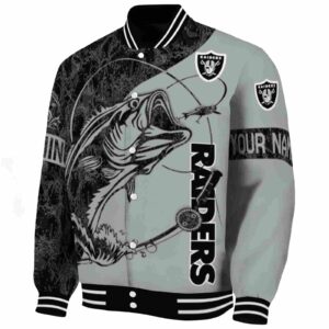 personalized las vegas raiders fishing rod silver jacket best selling