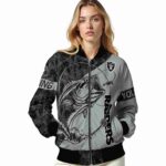 personalized las vegas raiders fishing rod silver jacket best selling