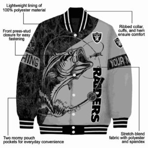personalized las vegas raiders fishing rod silver jacket new arrival