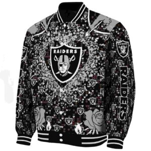 personalized las vegas raiders heart explosion black jacket best selling