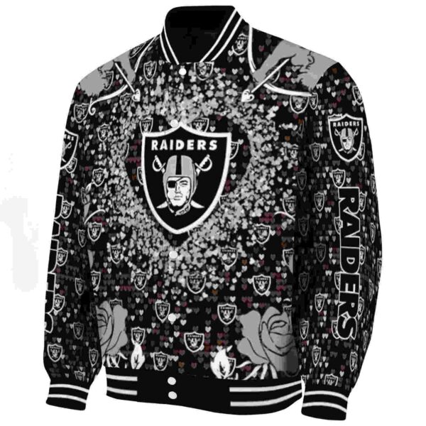 personalized las vegas raiders heart explosion black jacket best selling