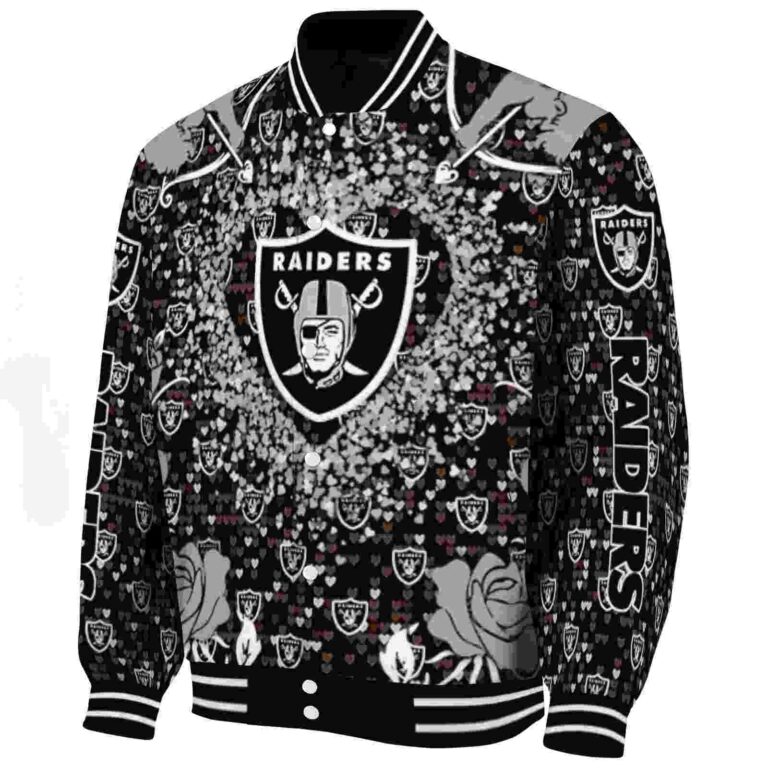 personalized las vegas raiders heart explosion black jacket best selling
