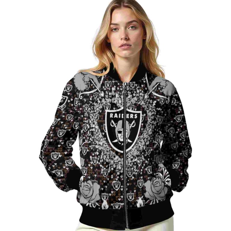 personalized las vegas raiders heart explosion black jacket latest model