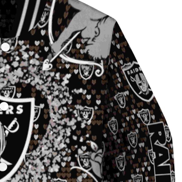 personalized las vegas raiders heart explosion black jacket premium grade