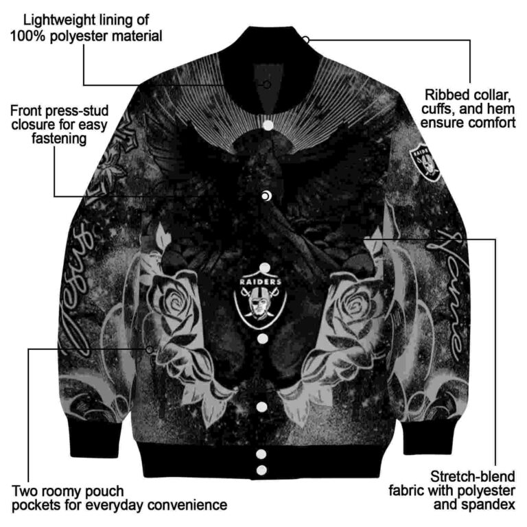 personalized las vegas raiders praying hands black jacket new arrival