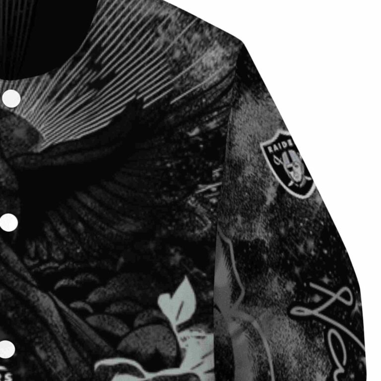 personalized las vegas raiders praying hands black jacket premium grade