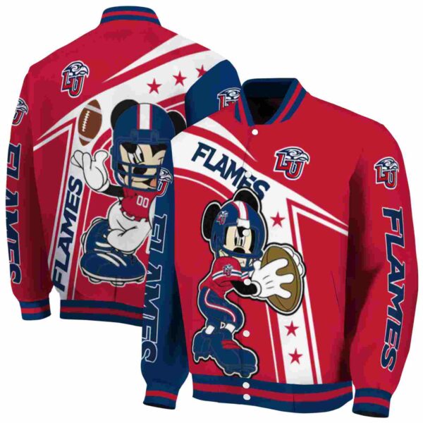 personalized liberty flames mickey football red white jacket fashion forward