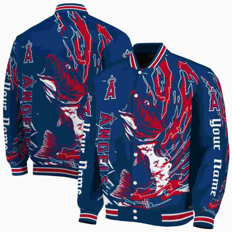 personalized los angeles angels fishing passion blue white jacket fashion forward