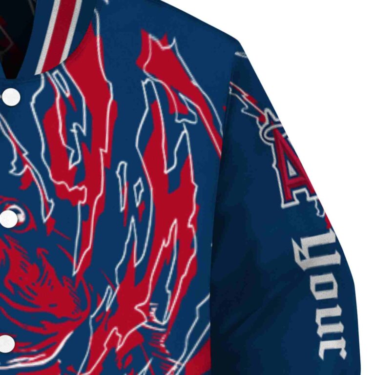 personalized los angeles angels fishing passion blue white jacket premium grade