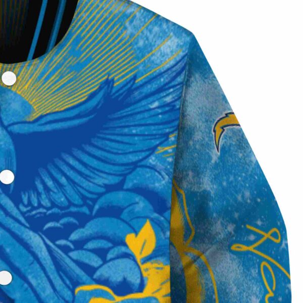 personalized los angeles chargers praying hands blue jacket premium grade