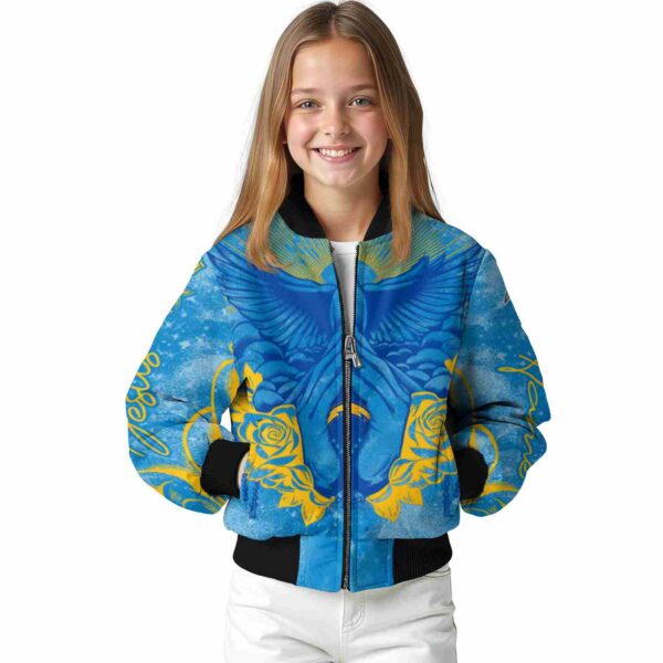 personalized los angeles chargers praying hands blue jacket top rated
