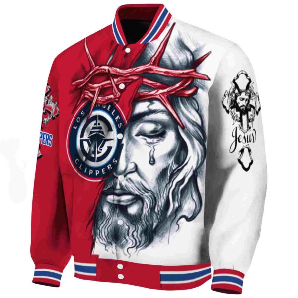 personalized los angeles clippers jesus tears red white jacket best selling