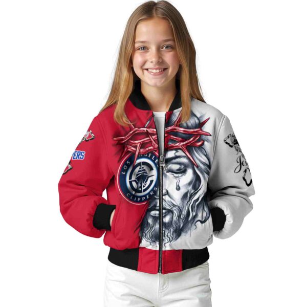 personalized los angeles clippers jesus tears red white jacket top rated