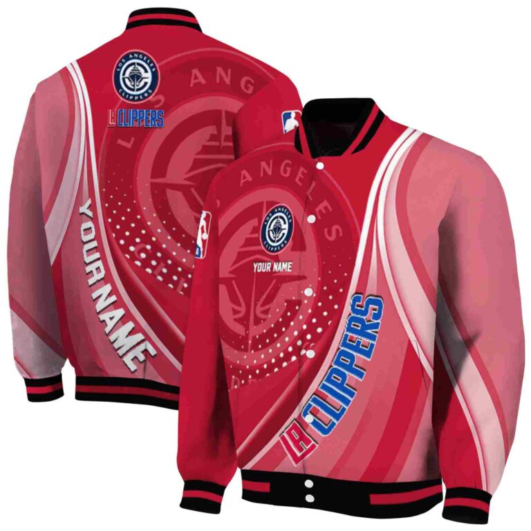 personalized los angeles clippers wave patterns red jacket fashion forward