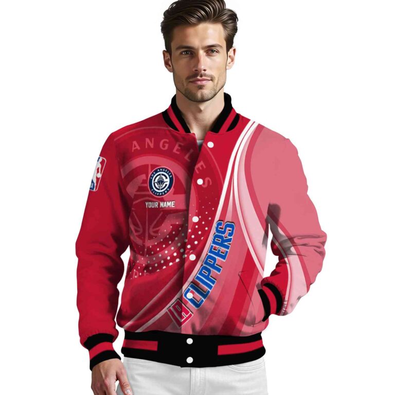 personalized los angeles clippers wave patterns red jacket high quality