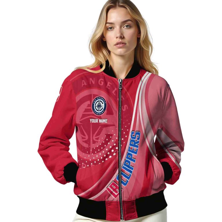 personalized los angeles clippers wave patterns red jacket latest model