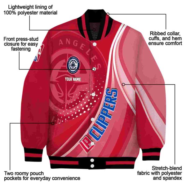 personalized los angeles clippers wave patterns red jacket new arrival